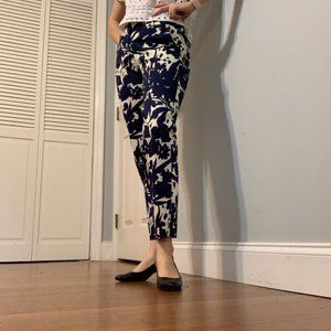 NWOT J. Crew Navy & White Print Crop Pant sz 2